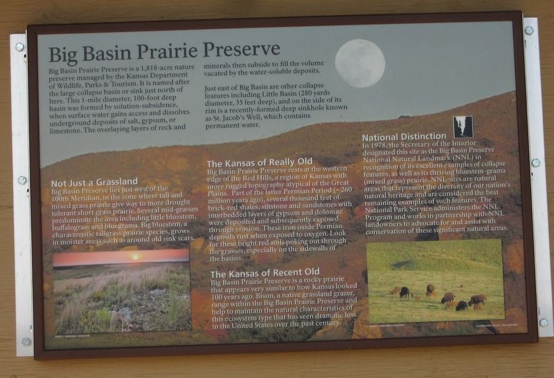 Big Basin Prairie Preserve Marker image. Click for full size.