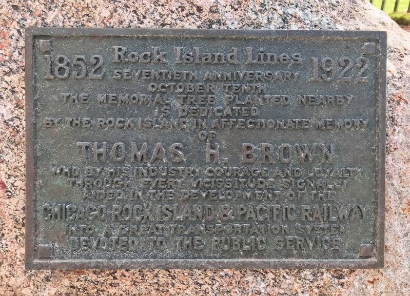 Thomas H. Brown Memorial Tree Plaque image. Click for full size.