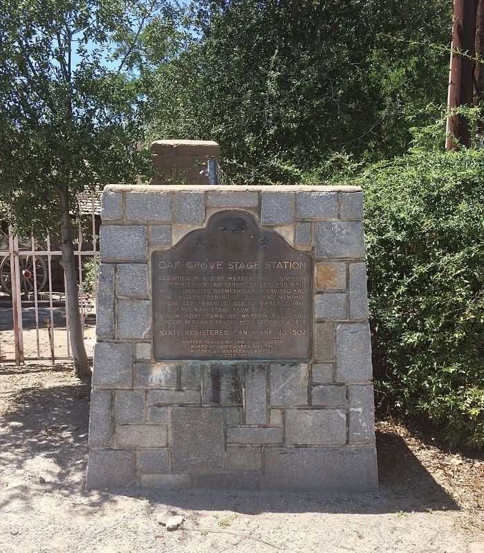Oak Grove Stage Station Marker image. Click for full size.