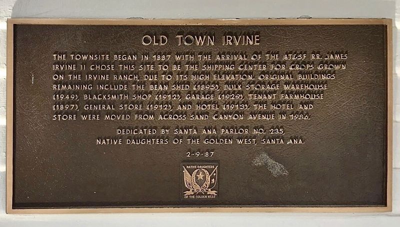 Old Town Irvine Marker image. Click for full size.