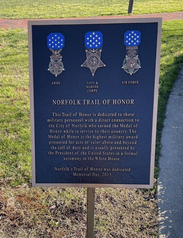 Norfolk Trail of Honor Marker image. Click for full size.