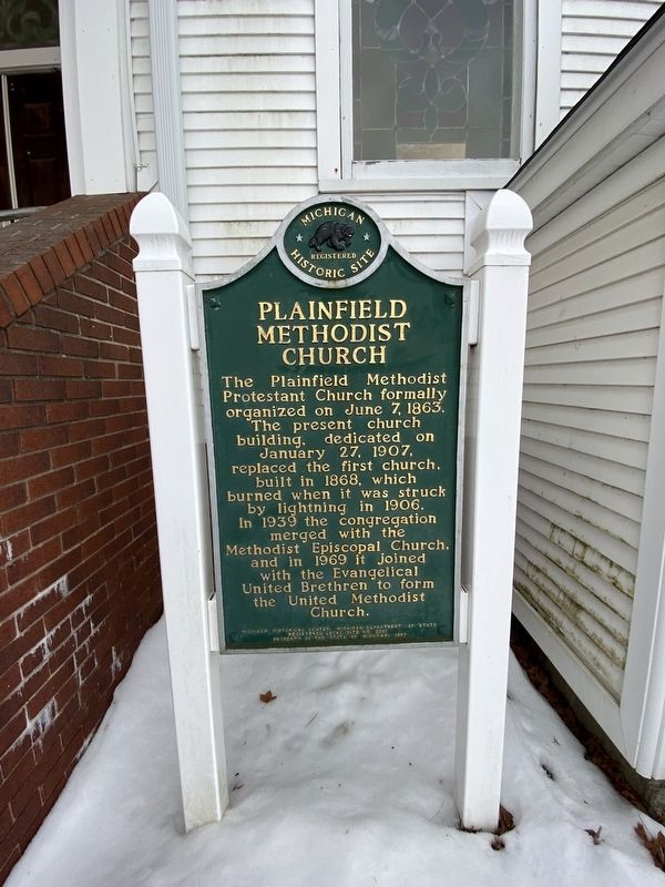 Plainfield Methodist Church Marker image. Click for full size.