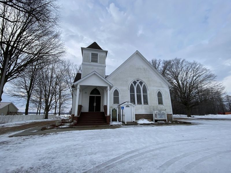 Plainfield Methodist Church and Marker image. Click for full size.