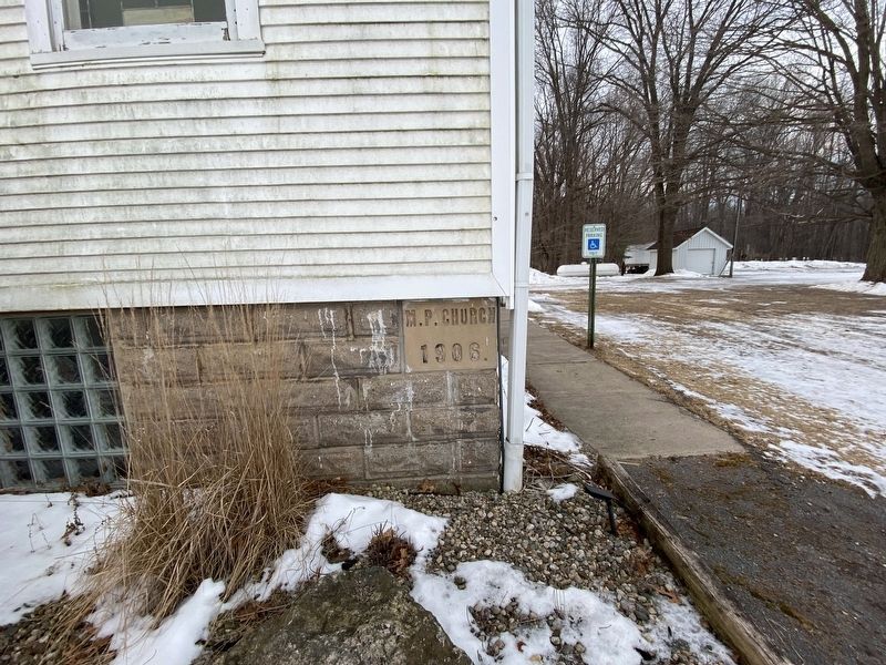 Plainfield Methodist Church Cornerstone image. Click for full size.