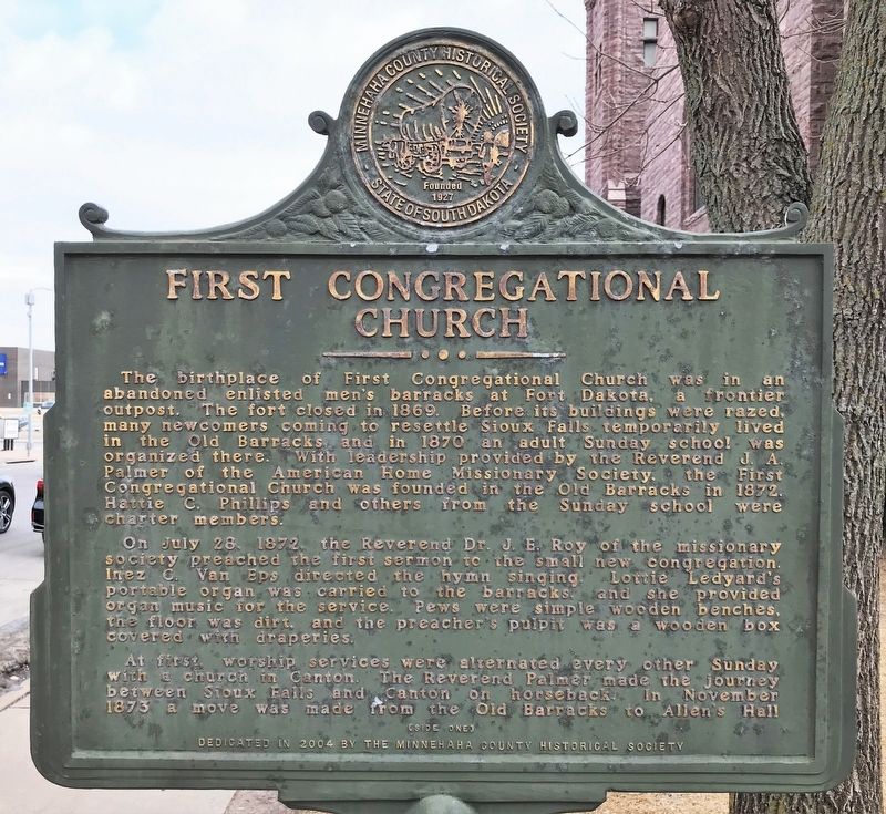 First Congregational Church Marker <i>(Side one)</i> image. Click for full size.
