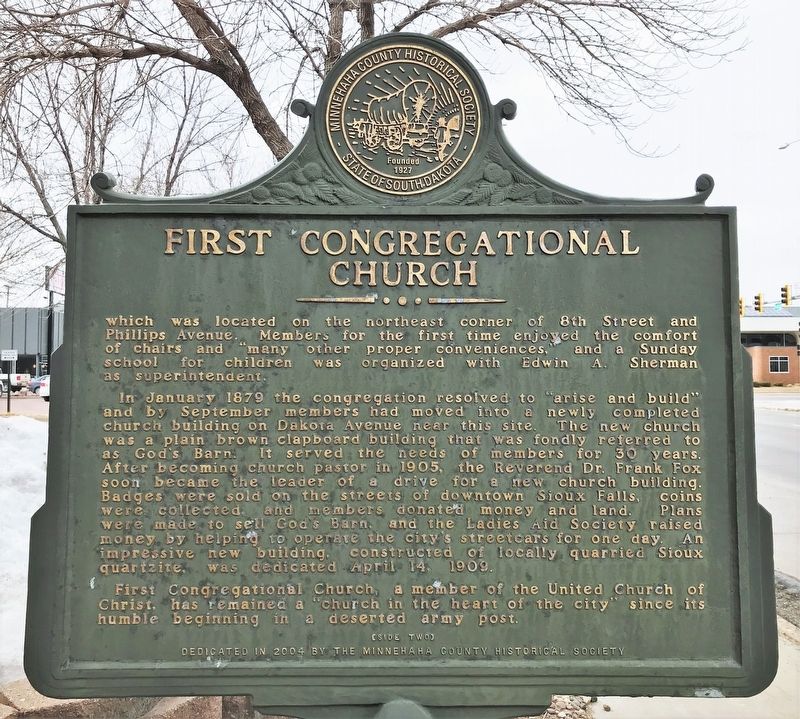 First Congregational Church Marker <i>(Side two)</i> image. Click for full size.
