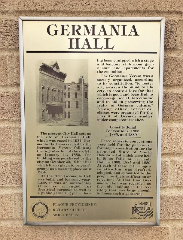 Germania Hall Marker image. Click for full size.