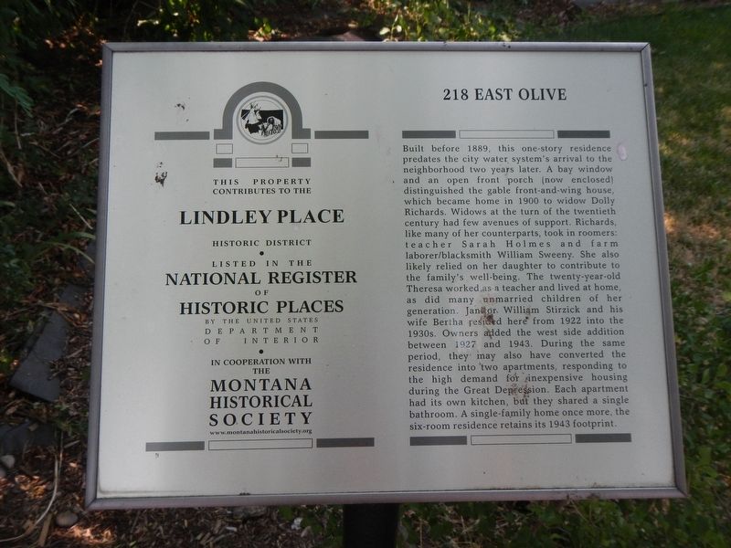 218 East Olive Marker image. Click for full size.