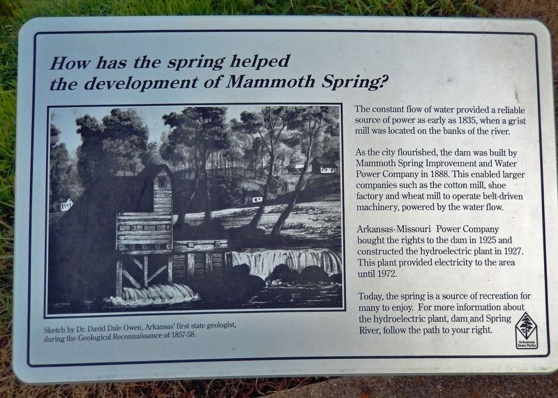 The Development of Mammoth Spring Marker image. Click for more information.