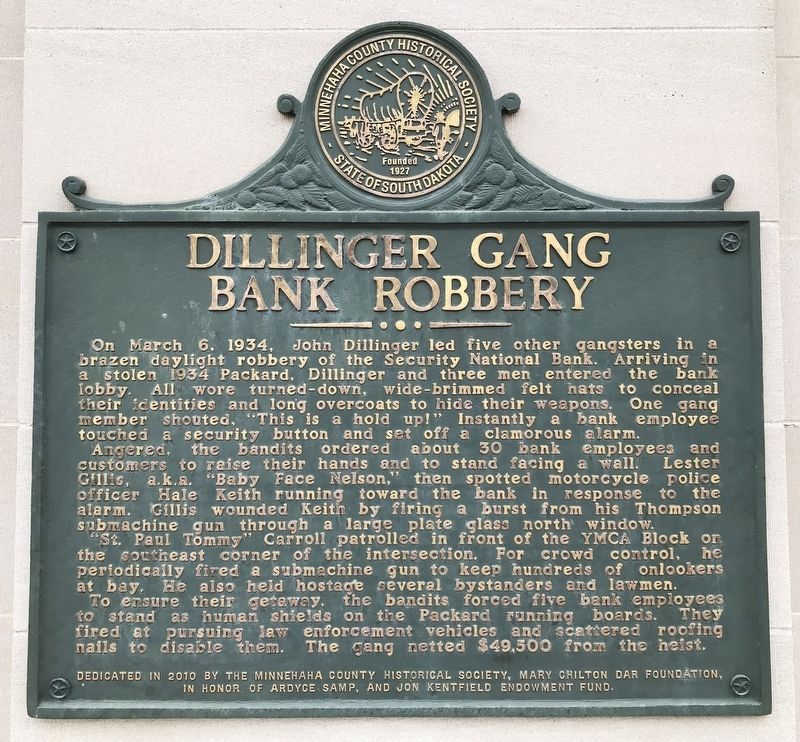 Dillinger Gang Bank Robbery Marker image. Click for full size.