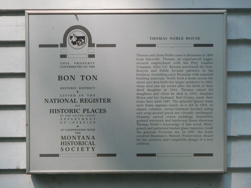Thomas Noble House Marker image. Click for full size.