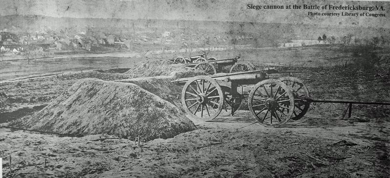 Marker detail: Siege Cannon at the Battle of Fredericksburg, VA image. Click for full size.