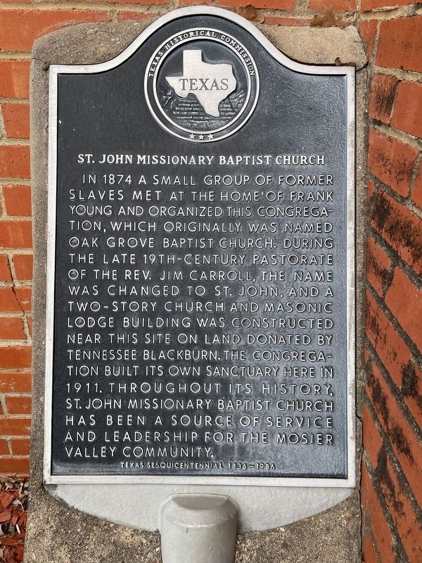 Saint John Missionary Baptist Church Marker image. Click for full size.