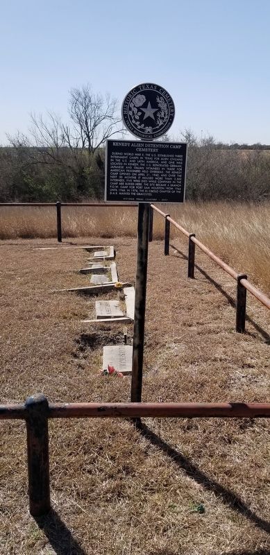 The Kenedy Alien Detention Camp Cemetery and Marker image. Click for full size.