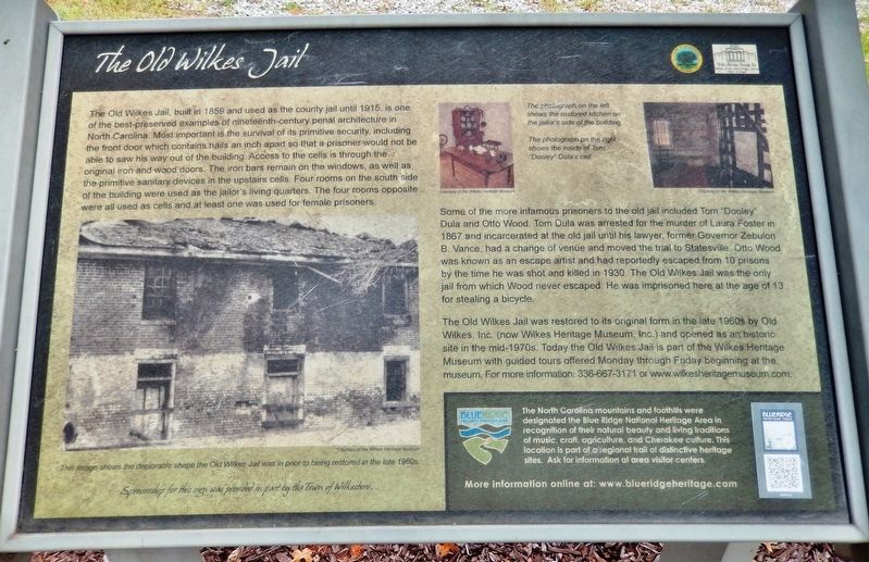 The Old Wilkes Jail Marker image. Click for full size.
