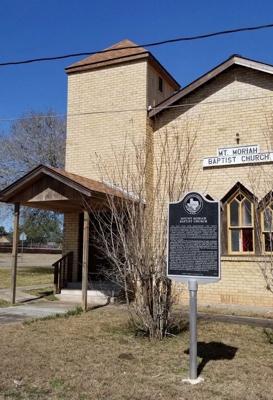 The front entrance to the Mount Moriah Baptist Church with Marker image. Click for full size.