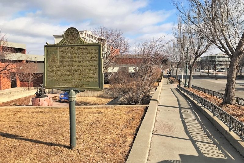 First Baptist Church Marker, from the west image. Click for full size.