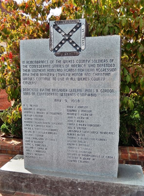 Wilkes County Confederate Memorial image. Click for full size.