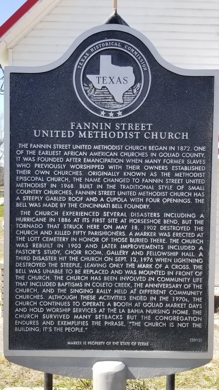 Fannin Street United Methodist Church Marker image. Click for full size.