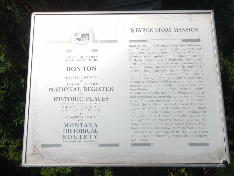 Byron Story Mansion Marker image. Click for full size.