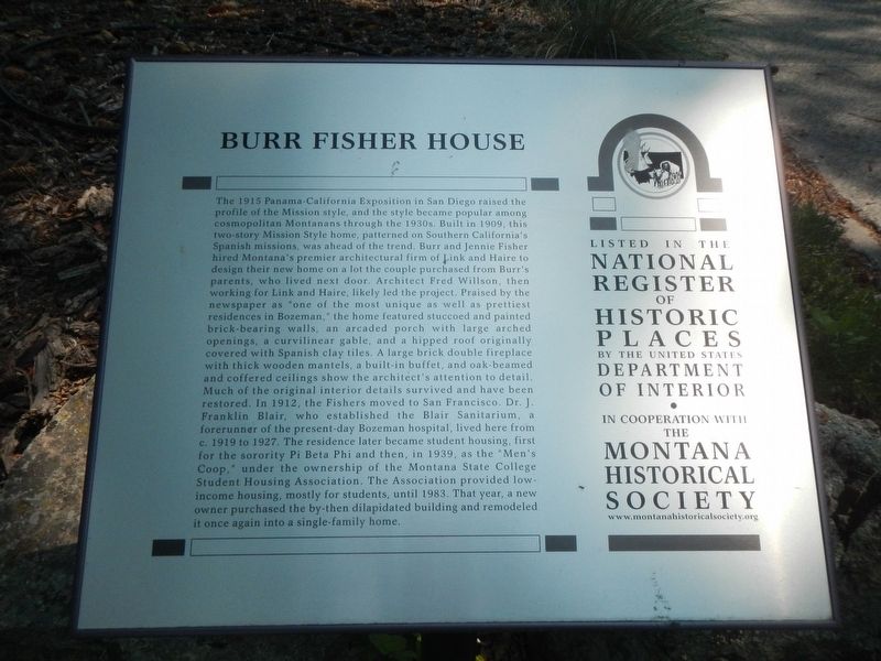 Burr Fisher House Marker image. Click for full size.