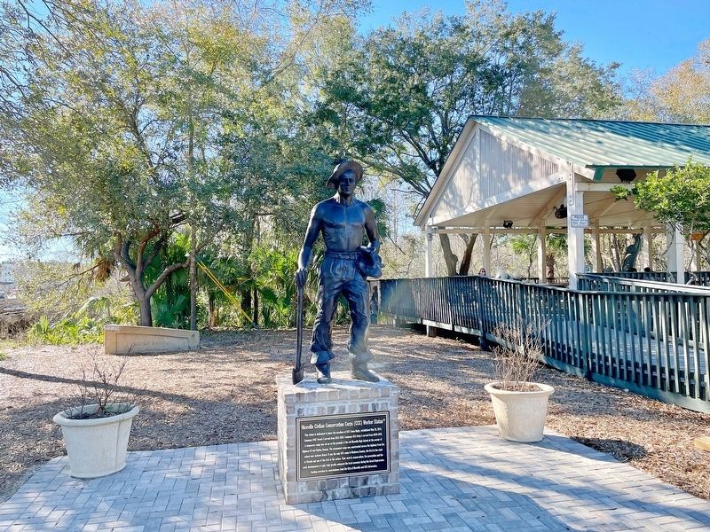 Niceville (CCC) Worker Statue Marker at Turkey Creek Park. image. Click for full size.