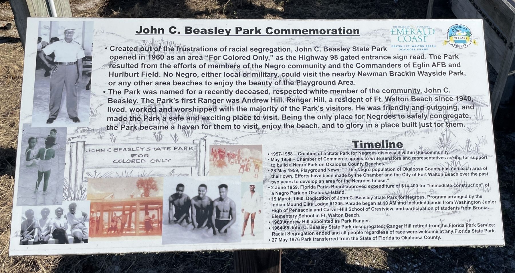 John C. Beasley Park Commemoration Marker image. Click for full size.