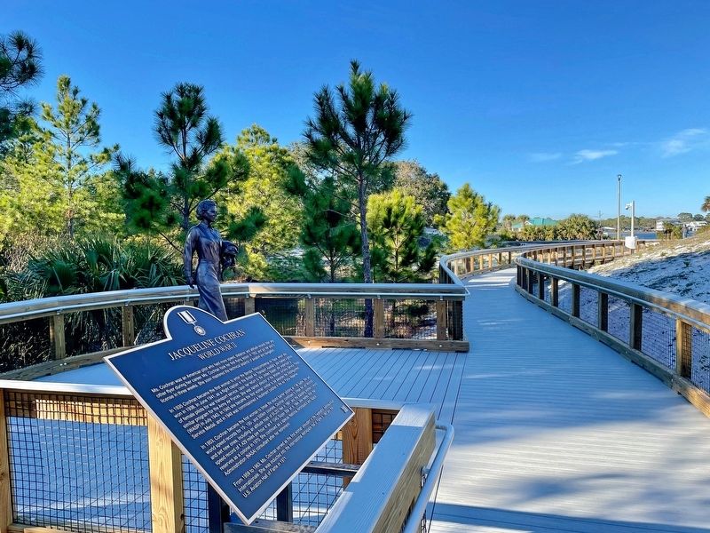 View of Jacqueline Cochran Marker towards Choctawhatchee Bay. image. Click for full size.