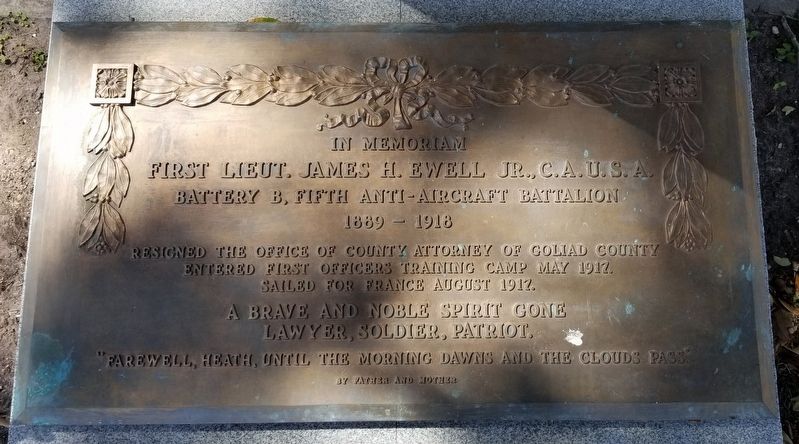 First Lieut. James H. Ewell Jr. Memorial image. Click for full size.