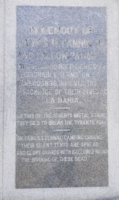 Fannin Battleground Memorial image. Click for full size.