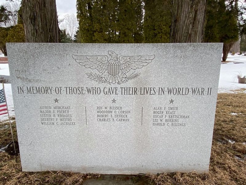 Dimondale Cemetery World War II Memorial image. Click for full size.