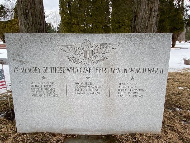 Dimondale Cemetery World War II Memorial image. Click for full size.