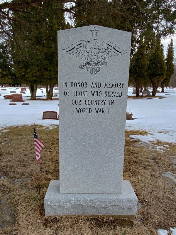Dimondale Cemetery World War I Memorial image. Click for full size.