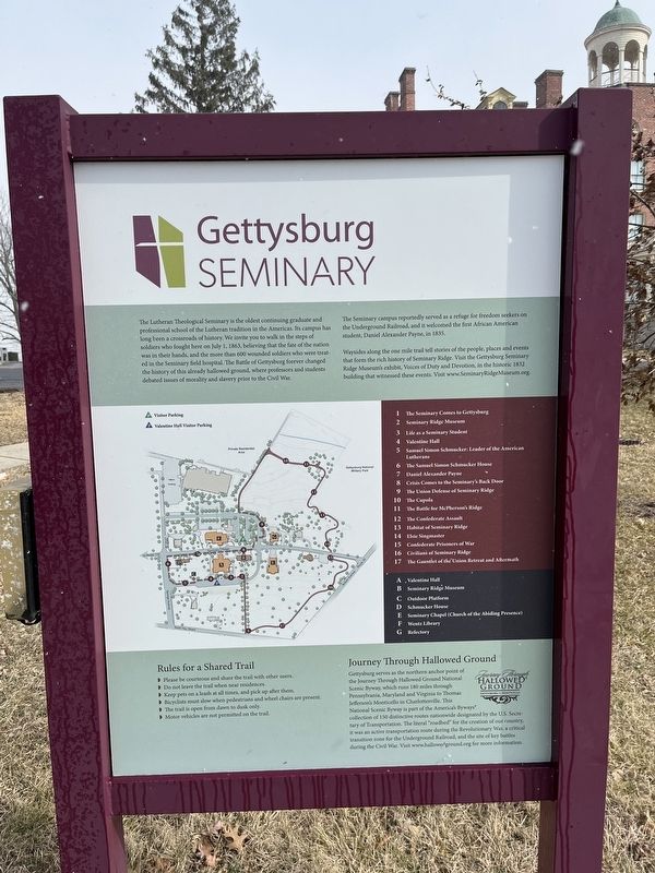 Gettysburg Seminary Marker image. Click for full size.