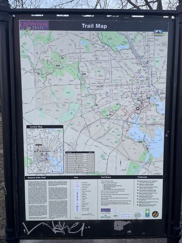 Gwynns Falls Trail Marker [Reverse] image. Click for full size.