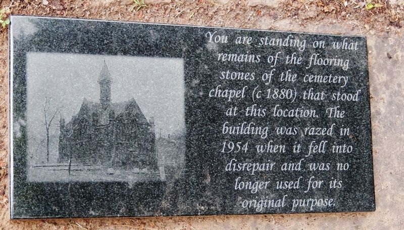 Erie Street Cemetery Chapel Flooring Stones Marker. Click for full size. Erie Street Cemetery Chapel Flooring Stones Marker image. Click for full size.