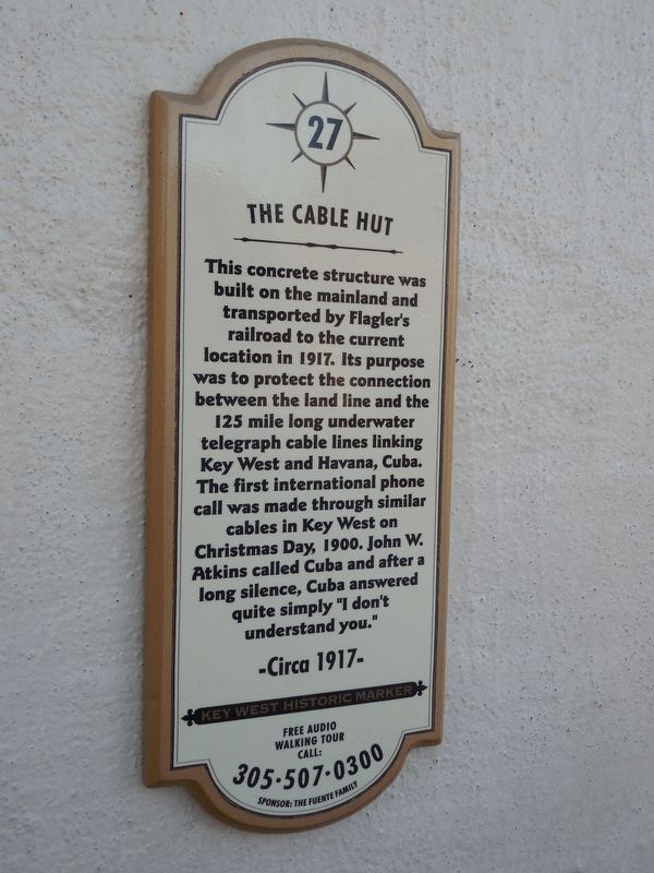 The Cable Hut Marker. Click for full size. The Cable Hut Marker image. Click for full size.