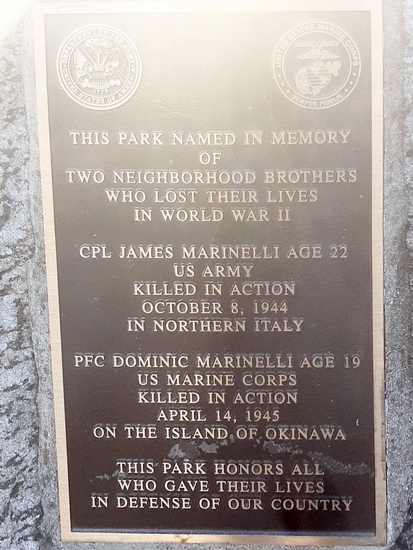 This Park Named in Memory Marker image. Click for full size.