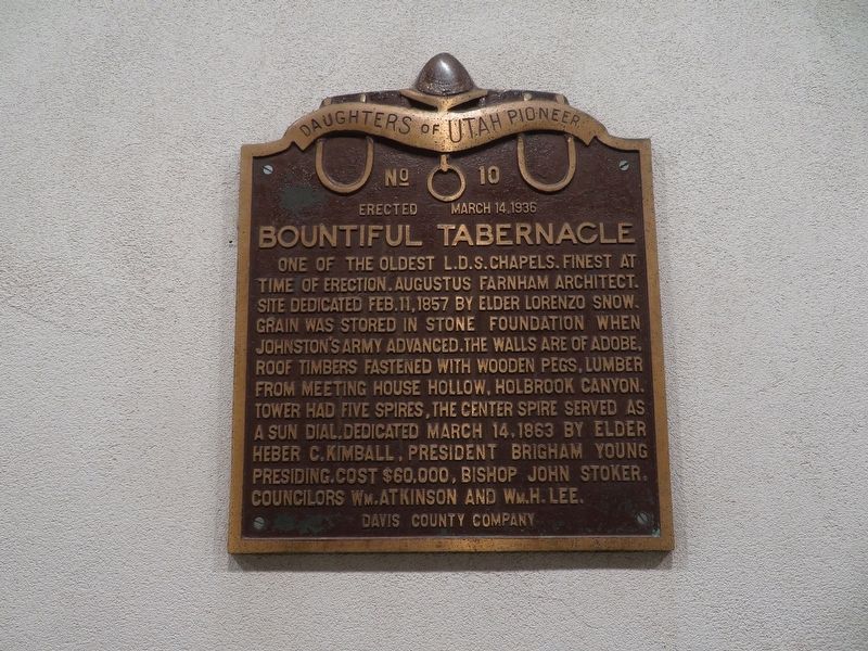 Bountiful Tabernacle Marker image. Click for full size.