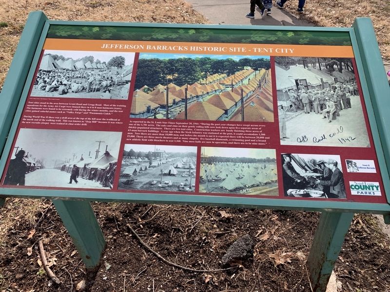 Jefferson Barracks Historic Site - Tent City Marker image. Click for full size.