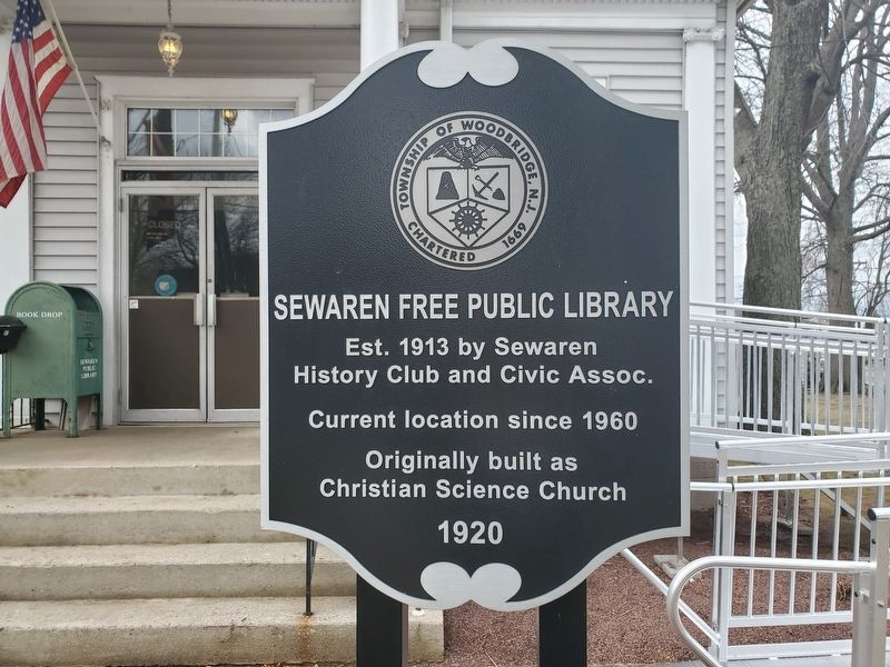 Sewaren Free Public Library Marker image. Click for full size.