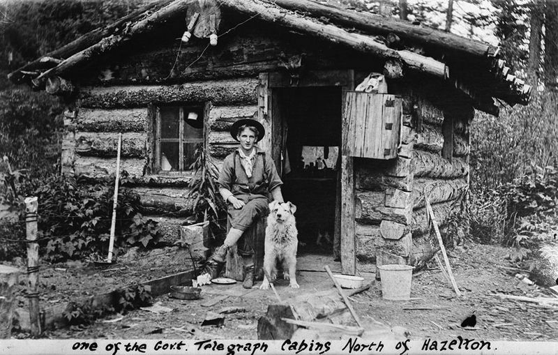 Government Telegraph cabin, north of Hazelton, B.C.. Click for full size. Government Telegraph cabin, north of Hazelton, B.C. image. Click for full size.