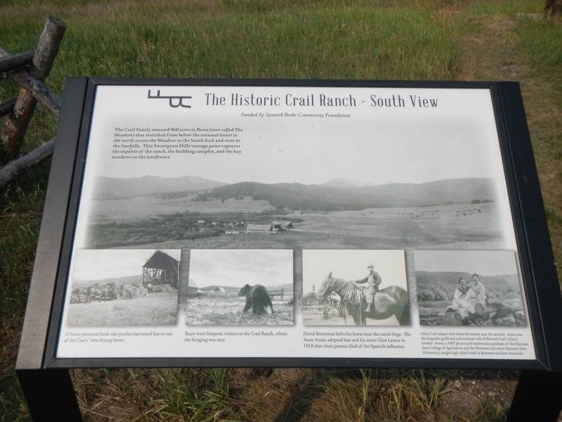 The Historic Crail Ranch - South View Marker. Click for full size. The Historic Crail Ranch - South View Marker image. Click for full size.