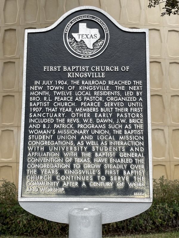 First Baptist Church of Kingsville Marker image. Click for full size.