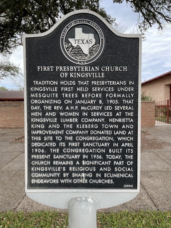 First Presbyterian Church of Kingsville Marker image. Click for full size.