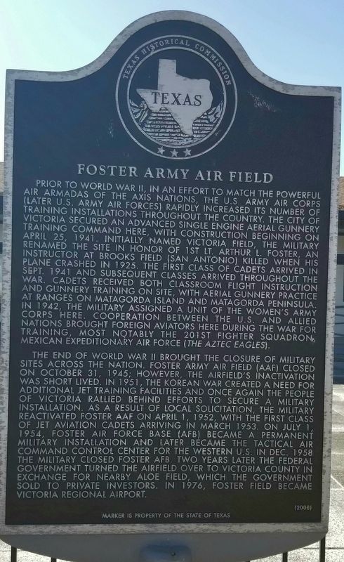 Foster Army Air Field Marker image. Click for full size.