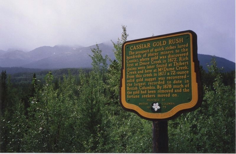 Cassiar Gold Rush Marker image. Click for full size.