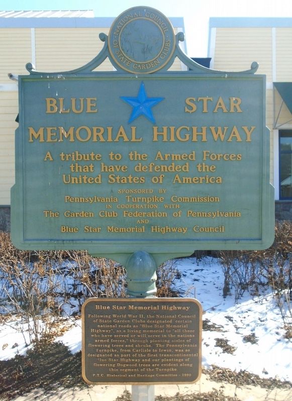 Blue Star Memorial Highway Markers image. Click for full size.