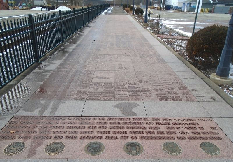 Veterans' Walkway and Marker. Click for full size. Veterans' Walkway and Marker image. Click for full size.