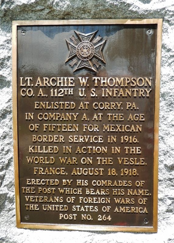 Lt. Archie W. Thompson Marker image. Click for full size.